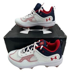 Under Armour Women's Glyde USA Metal Fastpitch Softball‎ Cleats Wht/Royal Sz 7.5